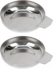 TEHAUX Stainless Steel Electronic Scale Tray Mini Weighing Pan for Jewelry Powder Food Kitchen Bakery 2 Pack 2.95X2.55 Inch