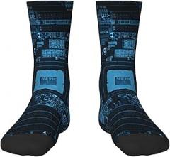 MIKMAX Electronic Map Funny Crew Stocking 3d Socks For Adult Women Men Teen Gifts Boys Baby