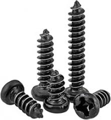 M2.3 .6 .8M3M3.5M4 Black Cross Pan Head Tapping Screws Electronic Small Round Self Mini Screw(M2.3x4mm(50Pcs))