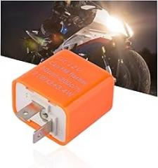 12V Speed Adjustable 2 Pin LED Flasher Relay, Electronic Hazard Warn Turn Signal Bulbs Hyper Flash Relay, LED Indicator Light Blinker Relays for Most Cars Motorcycles (Orange)