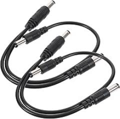 DECHOUS 2Pcs Effector Voltage Boost Cable Accessories PVC Material Musical Instrument Voltage Booster for Electric Bass Guitar Keyboards Compatible Installation Convenience