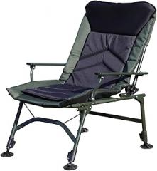 Camping Lounge Chair, Portable Folding Reclining Camping Chair with Adjustable backrest for Indoor and Outdoor Camping Beach Hiking Fishing, Green and Black