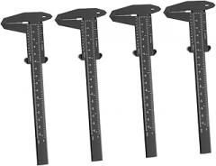 4pcs Lightweight Plastic Caliper Manual Measuring Tool for Electronics and Mechanics Portable Black Measuring Instrument for Projects and Education