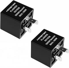 HONSTER car Turn Signal Flasher SG152B, Black, 12V/24V Universal, Non-Polarized 3-pin Electronic LED Flasher, 0.02A-20A, LED Bulb Flash Relay, Fixed Hazard Warning Light, Super Flash Light