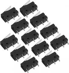 BESTOYARD 12Pcs Micro Momentary Push Button Switch Black Long Hinge Lever for Home Appliances Audio Devices and Electronics