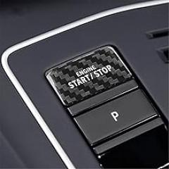 Black Ignition Starter Switch Sticker for Volkswagen Golf 8 2021-2023 Start Stop Engine Button Cover Genuine Carbon Fiber Material