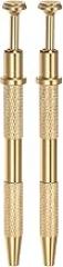 HARFINGTON 2pcs Stainless Steel 4-Claw Pick up Tool, IC Chip Remover Tool with 4 Prongs Holder Diamond Claw Tweezers for Small Part Pickup Electronic Components or Nails Clamping, Gold Tone