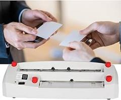 Business Cutter Card, 20W Office Paper Cutter with 9 Sets of Blades and Automatic Induction, Adjustment 1-18mm Position, Forward/Reverse Design, for Business