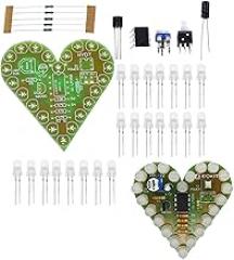 Heart Shape LED Flashing Lights Kit Electronics Soldering Practice Set (blue)