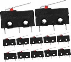 12pcs Micro Limit Switch Kit with Hinges Lever Small Compact Micro Switch for Mechanical and Electronic Applications Precision for Circuit Control