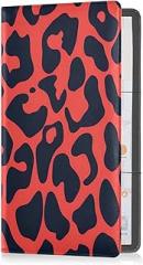Red Leopard Print Car Registration and Insurance Card Holder Leather Registration Vehicle Glove Box Organizer for Documents Driver License Cards Decor