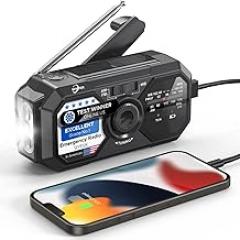 Emergency Weather Radio, Portable AM FM NOAA Radios with Crank SOS Alarm, 3500mAh Pocket Solar Emergency Supplies Gadgets for Men, Small Survival Gear for Home Office Hurricane Camping Hiking Outdoor