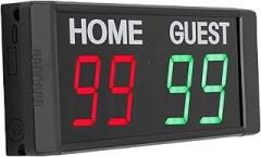 Digital Scoreboard Wireless Electronic Score Keeper with Remote Control Red Green Led Scoreboard for Volleyball Basketball Football Aluminum Alloy Frame,