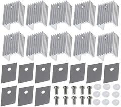 10Pcs Aluminum Semiconductor Heat Sink Metal Cooler Fin Electronic Radiator for Computer Cooling Internal Components High Thermal Conductivity Heat Dissipation