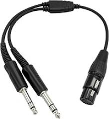 WODASEN Aviation Headset Adapter for Airbus XLR 5 Pin Head to GA Dual Plugs Connector