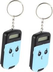 NOLITOY 2Pcs Mini Portable Electronic Calculators for Students, Pocket Size Plastic Counters with Digit Display, Creative Cute Cartoon Design for School and Office Use, Black