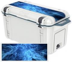 MightySkins (Cooler Not Included) Skin Compatible with OtterBox Venture 65 qt Cooler Lid - Blue Mystic Flames | Protective, Durable, and Unique Vinyl wrap Cover | Easy to Apply | Made in The USA