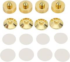 4Set Zinc Alloy Speaker Spikes, Shock Absorbing Speaker Isolation Feet, Anti - Slip Floor Protectors for Amplifier Speaker, Sturdy Vibration Damping Spikes with Pure Copper Tips fo