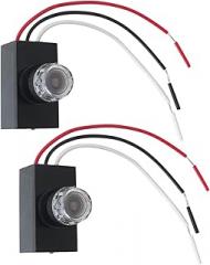 2026 New YCA1030 Hard-Wired Post Eye Light Control with Photocell Light Sensor, Next Generation Electronics, for Wall Packs Wall Scones Pole Lights, Black (Pack of 2)