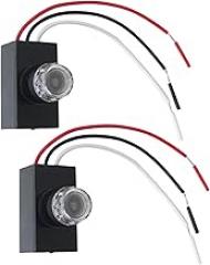 2026 New YCA1030 Hard-Wired Post Eye Light Control with Photocell Light Sensor, Next Generation Electronics, for Wall Packs Wall Scones Pole Lights, Black (Pack of 2)