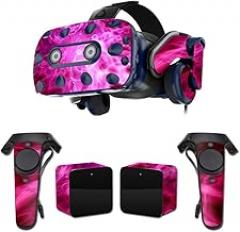 MightySkins Skin Compatible with HTC Vive Pro VR Headset - Red Mystic Flames | Protective, Durable, and Unique Vinyl Decal wrap Cover | Easy to Apply, Remove, and Change Styles | Made in The USA