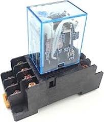 MY4NJ Electronic Micro Mini Electromagnetic Relay 5A 14PIN Coil 4DPDT with PYF14A Socket Base DC 12V 24V AC 110V 220V LED 5Sets (Size : DC 12V)