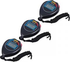 DECHOUS 3pcs Portable Match Stopwatch Lightweight Electronic Timer for Sports Use Training Stopwatch for Fitness and Competitions Durable Black Design