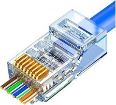 50PCs Cat6 C0innector RJ45 C0innector Network Unshielded RJ45 PeRIForated Crystal Head Network Cable New 2026 High for Reliable Electronic Component, Precision, Stable Performance