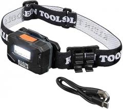 Klein Tools 56049 Rechargeable Headlamp / LED Lights, Adjustable Fabric Strap with Marker / Pencil Holder, 260 Lumens, for Work and Outdoors