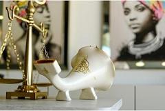 Handcrafted White Ottoman Tughra Acoustic Design Gramophone, Ceramic Vintage Home Decor Accent, Artfully Designed Ornament for Living Rooms, Offices, and Unique Giving, 40x27cm (15.7x10.6in) - White,