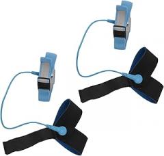 2 Pcs Anti Static Heel Grounder Straps Adjustable ESD Elastic Sole Grounder Electronic Discharge Band for Lab Production, Nylon Rubber Material