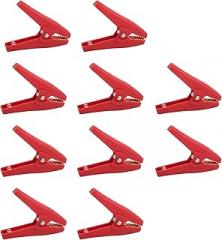 Tyenaza Electrical Clamp Kit, 10 - Unit Insulated Test Clips, 1000V/30A, for Vehicles & Electronics Charging (red)
