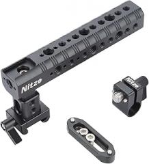 Nitze NATO Top Handle, with NATO Rail and 15mm Rod Clamp, Camera Top Handle with Built-in Cold Shoe and Multiple Mounting Holes - PA14
