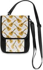 Jihqo Small Crossbody Bag for Women Mexican Guitar Pattern Cell Phone Bag RFID Wallet Purse with Adjustable Strap & Card Slots