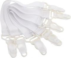 Zerodeko 16pcs Adjustable Bed Sheet Holder Straps Fitted Sheet Clips with Strong Grip for Flat Fitted Bedding Elastic Fasteners for Mattress Covers Sofa Cushions