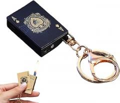 Playing Card Lighter, Keychain Lighter, Refillable Butane Torch, Windproof Butane Soft Flame (Sold Without Gas) - Black