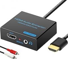 VPFET HDMI Audio Extractor Splitter 4K 3.5mm Adapter Converter with AUX RCA L or R Stereo Output Support 1080P 3D Compatable for PS4 Fire Stick Blu Ray Player etc