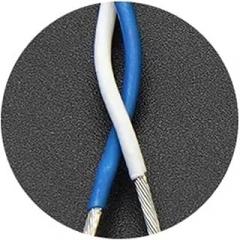 PTFE Wire 2pins Twised Pair 26/25/24/22/20/18/17/15/13AWG DIY FEP Electronic Signal Silver Plated Copper Cable(Blue White,2 Meters_26AWG (0.12MM2))