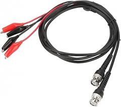 Hapivida BNC to Dual Clip Oscilloscope Test Probe Cable, P1011 35mm 50Ω Coaxial with BNC Q9 Connectors for Electronic Measurement Instruments