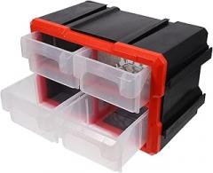 Angoily Tool Storage Organizer Transparent Lid Removable Dividers for Screws and Fasteners Compact Electronics Chest for Hardware and Small Parts Storage