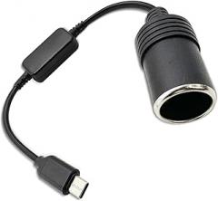 USB C Male to 12V 18W Cigarette Lighter Socket Adapter Power Cable for Dash Cam,Radar Detector, GPS, Car Led Light Strips and Other Automotive Electronics (1FT/0.3M)
