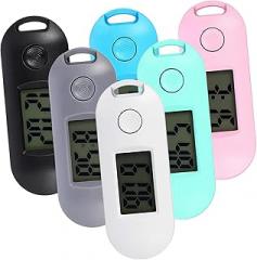 Holibanna 6 Pcs Digital Keychain Watches Silent Quartz Movement Portable Electronic Pocket Watches with Luminous LCD Screen for Students Exam Study Backpack Use