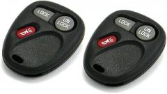 Pair of OEM Electronic 3-Button Key Fob Remotes Compatible with Cadillac Chevrolet GMC (FCC ID: KOBLEAR1XT, P/N: 15042968)