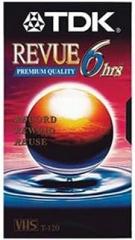 2 Pack TDK T-120 REVUE Premium Quality blank VHS Video Cassette Tape - 6 hours - Record, Rewind, Reuse