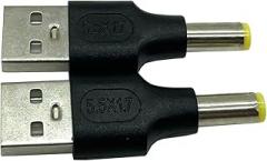 2-Pack USB 2.0 A Male to DC 5.5 x 1.7mm Male Power Adapter for Charging Electronic Devices with DC or USB Ports