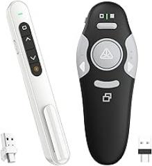 QUI Presenter Clicker USB A&C Bundle | Pen-Shaped White & Remote-Shaped Black