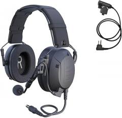 Noise Reduction ANC Electronic Noise Cancelling Hearing Protection Earpro Earmuffs Headset Two Way Radio Comms Communication Headphone with Ptt Boom Mic for Motorola 2 Pin Walkie Talkies