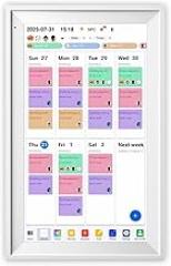 15.6 Inch Digital Calendar, Smart Family Organizer with 1920x1080 IPS Touchscreen, 64GB WiFi Electronic Chore Chart & Meal Planner, Wall Mountable Desk Display for Home (White)