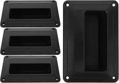 4 Pcs Recessed Plastic Audio Speaker Side Handles Small Speaker Parts Accessories Black for Home and Professional Stage Use