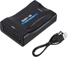 SCART to Multimedia Interfaces Converter 1080P Adapter Connecting Old Devices to Modern Displays with USB Power Cord